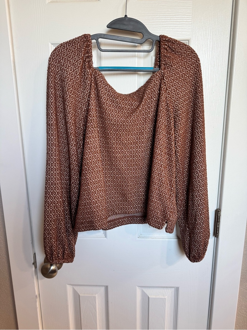 Madewell Brown Geometric Long-Sleeve Blouse - Picture 5 of 8
